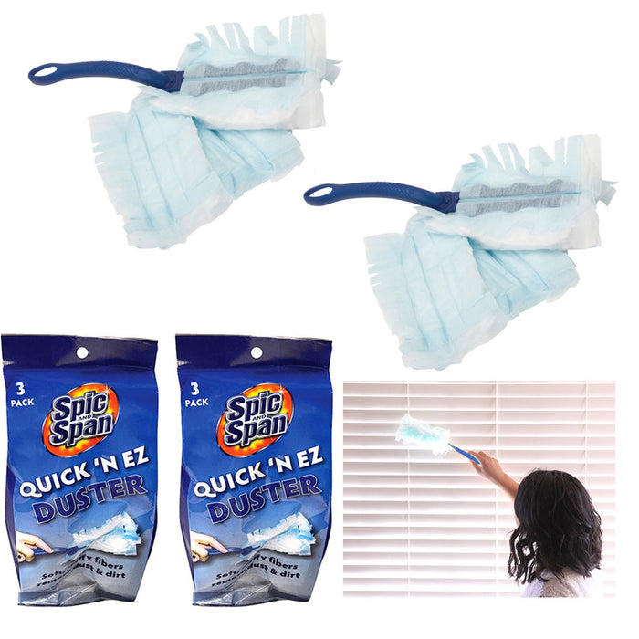 2 Pack Spic & Span Microfiber Disposable Duster Refills Clean Removes Dust Dirt