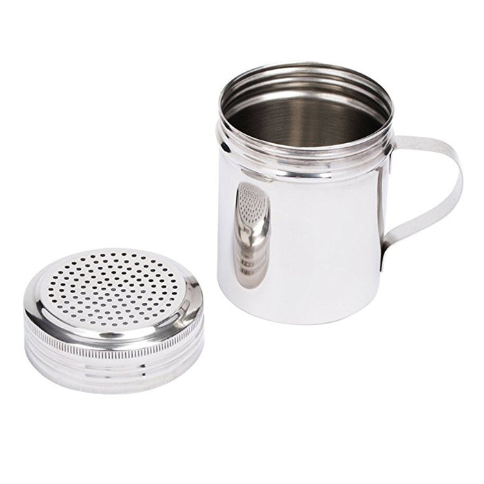 2 X Dredger 10 Oz Stainless Steel Dredge Shaker with Handle Spice Salt Pepper