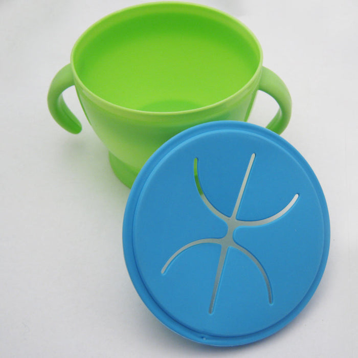 Baby Toddler Feeding Bowl Food Container Snack Keeper Pod Traveling Cup Handles