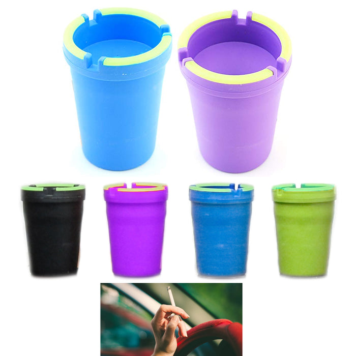 2 X Jumbo Butt Bucket Ashtray Glow In Dark Cigarette Car Cup Ash Holder Portable