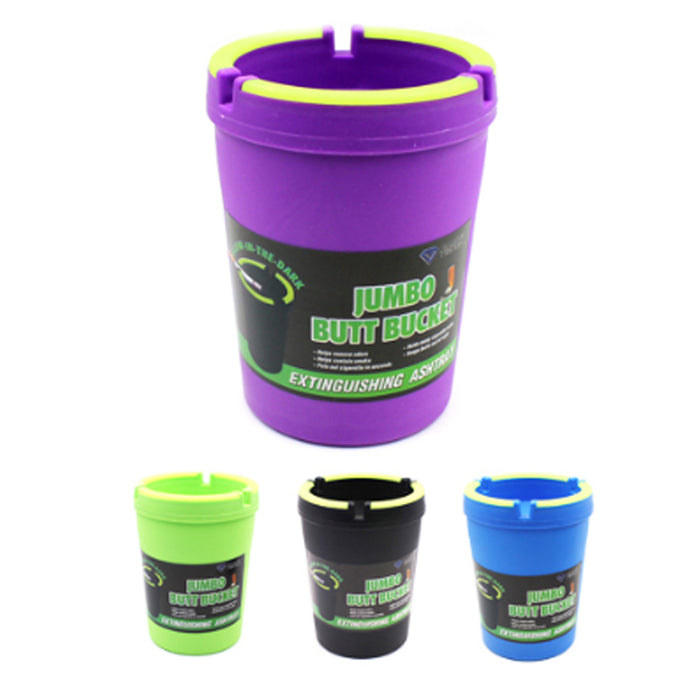 4 X Jumbo Butt Bucket Ashtray Glow In Dark Cigarette Car Cup Ash Holder Portable