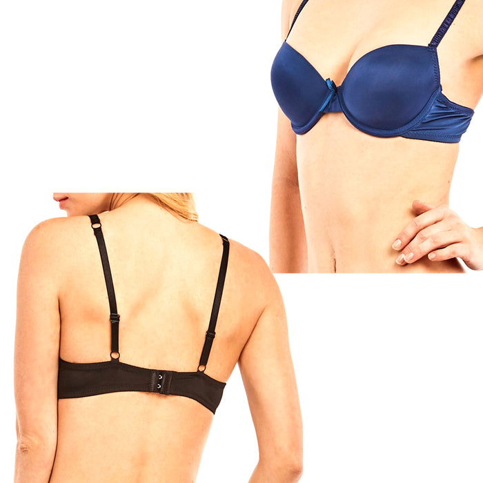 6 Pack Women's Comfort Demi Cup Bra Solid Seamless Underwire Support Padded 36A