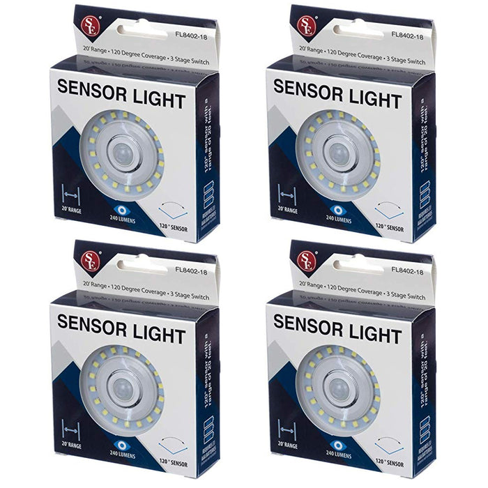 4 Sensor Light 240 Lumens Battery Operated Magnetic Night Lamp Motion Activated