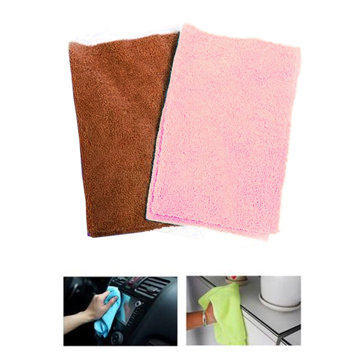 3 Microfiber Cleaning Towels Polishing Cloths Wash Dry Rag Auto Car Home 35X35cm