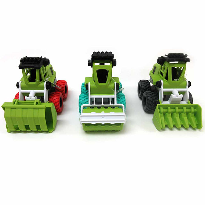 2 Farm Truck Toy Tractor Dual Inertia 4 Wheel Drive Pull Back Vehicle Boys Gift