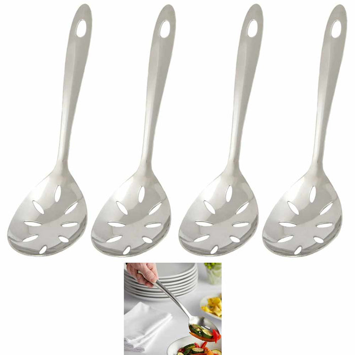 4 Stainless Steel Serving Slotted Spoon Cooking Utensil Kitchen Tool Heavy Gauge