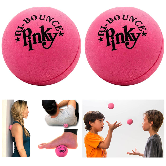 2 X High Bounce Pink Balls Bouncy Super Ball Rubber Trigger Points Massager Gift