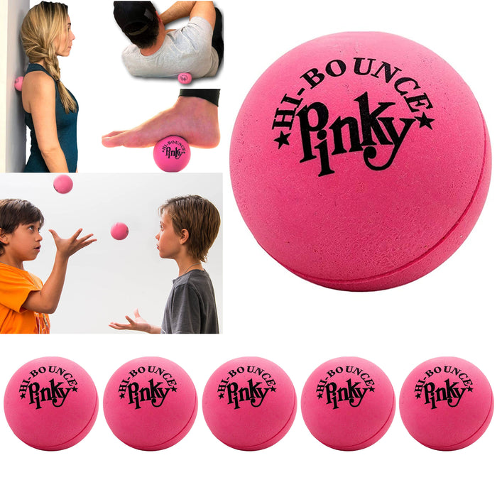 6 Pc Rubber Super High Bounce Balls Bouncy Massage Ball Trigger Points Gift Pink