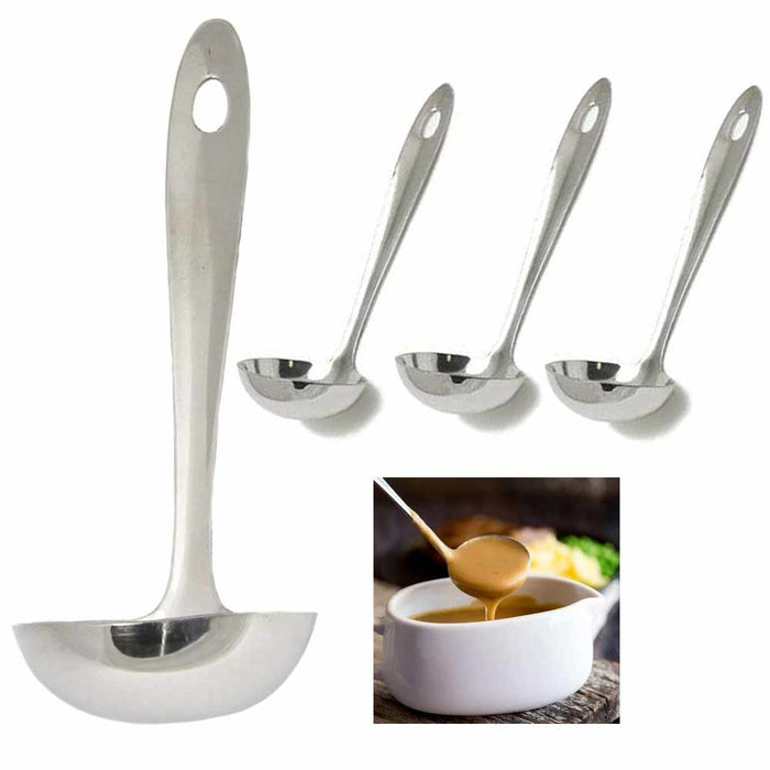 4 Stainless Steel Serving Ladle Spoon Cooking Utensil Kitchen Tool Heavy Gauge