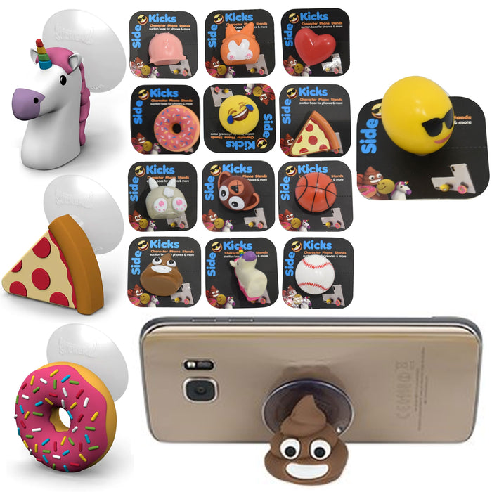 6 Pc Phone Stand Finger Grip Fidget Holder Suction Mount Cell Character Emoji
