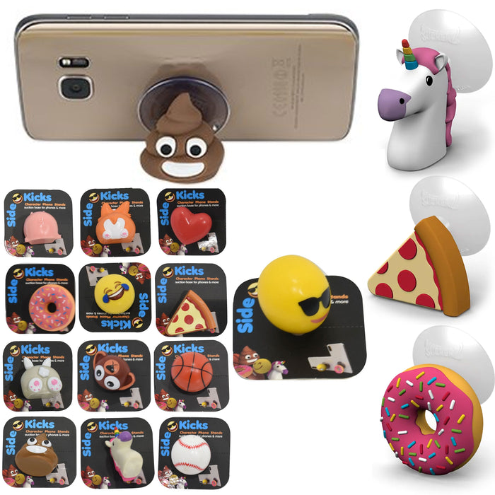 12 Pc Cell Phone Stand Grip Hand Fidget Holder Suction Character Emoji Mount