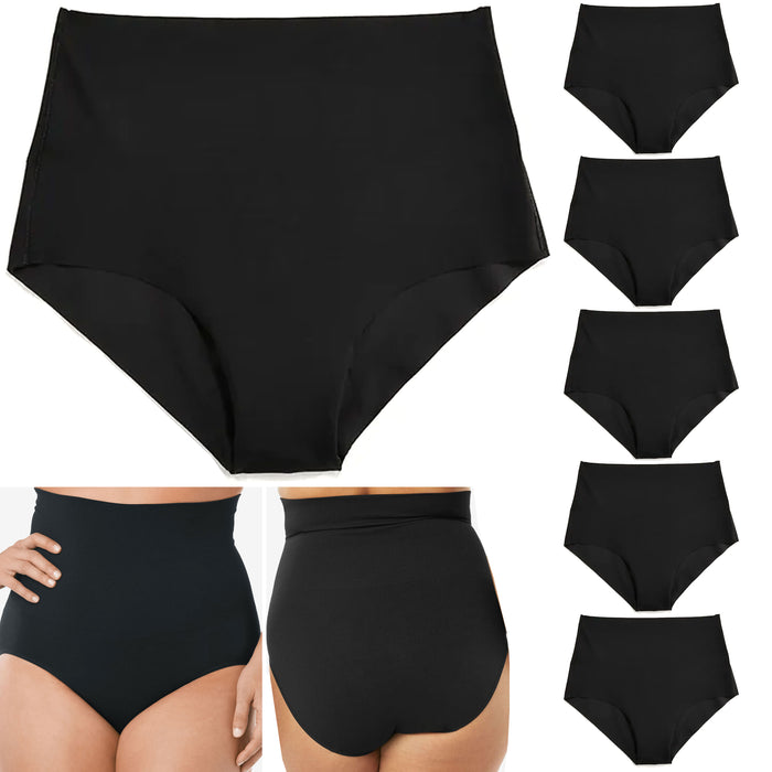 6 Pc Women's Seamless Invisible Briefs High Waist Rise Laser Cut Panties Size XL
