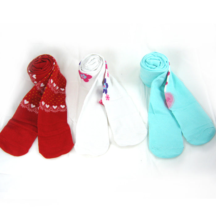 3 Pair Girls Stockings Tights Pantyhose Toddler 4-6 Medium Hosiery Opaque Ballet