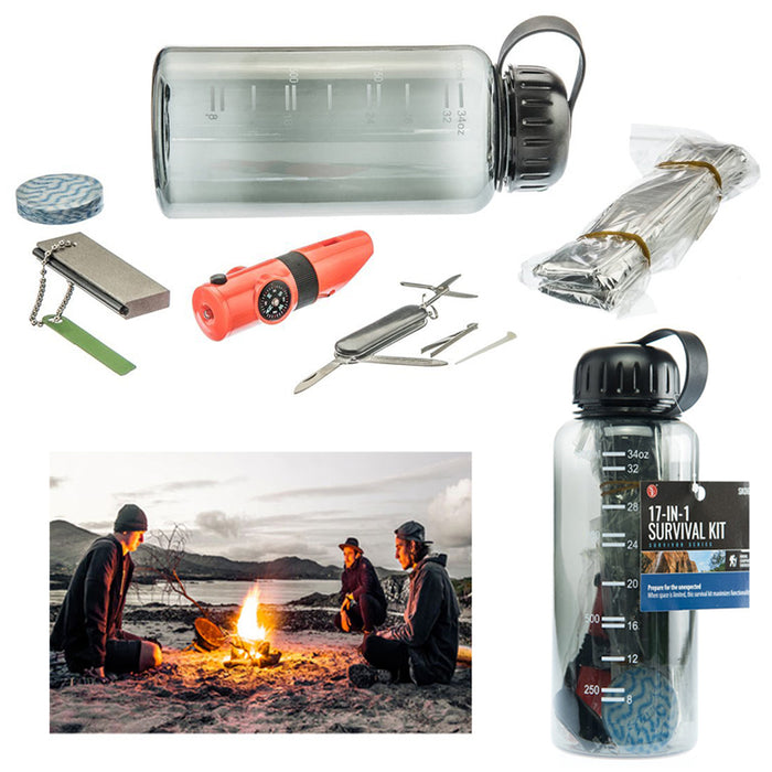17-in-1 Survival Emergency Kit Camping Hiking Military Gear Kit Tactical Tools
