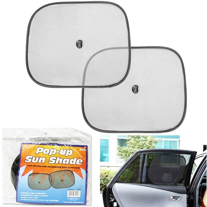 2 Pc Pop-Up Auto Sun Shade Passenger Side Windows Heat Reflector Car SUV Truck