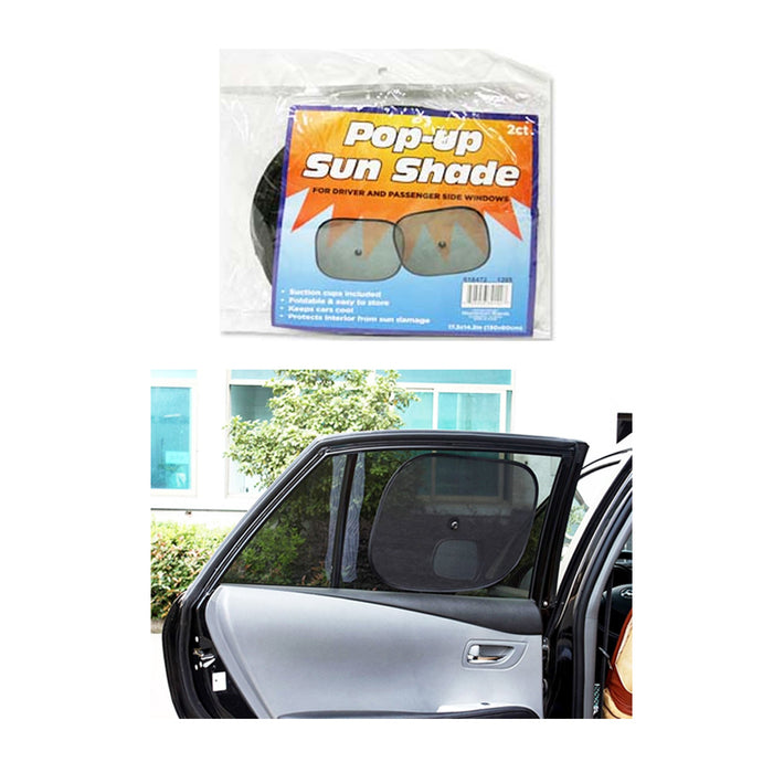 2 Pc Pop-Up Auto Sun Shade Passenger Side Windows Heat Reflector Car SUV Truck