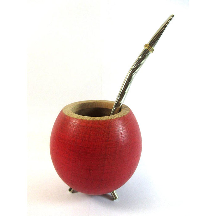 Argentina Mate Gourd Yerba Tea Cup Straw Bombilla Algarrobo Detox Beral Kit Red