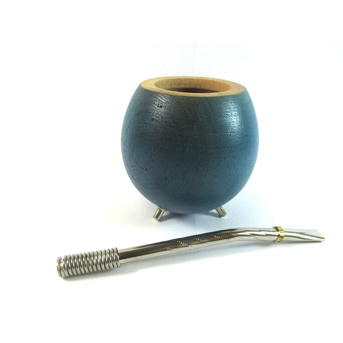 Argentina Mate Gourd Yerba Tea Cup Straw Bombilla Algarrobo Detox Beral Kit Teal
