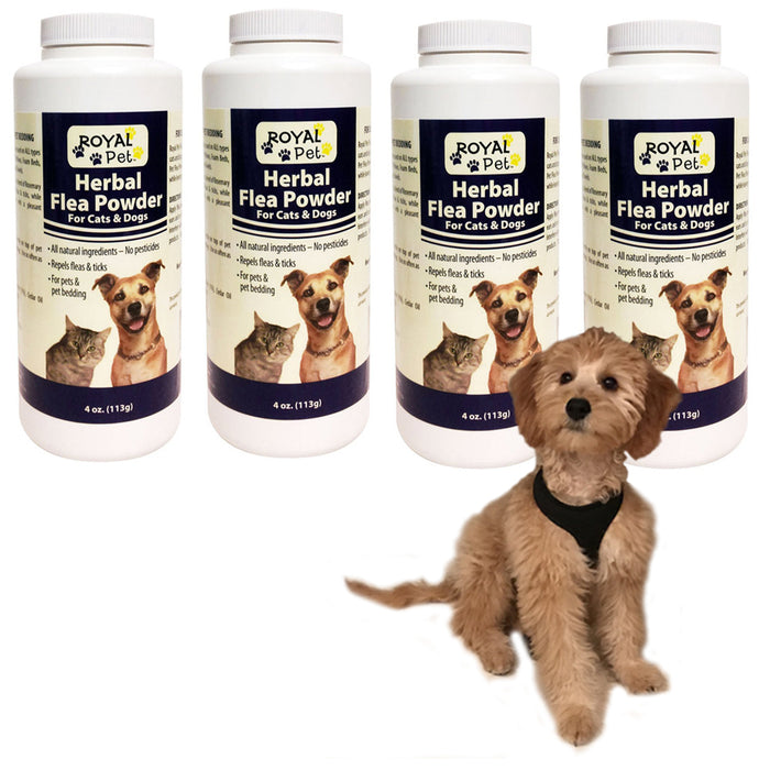 Lot of 4 Royal Pet Herbal Flea Tick Powder Cats Dogs No Pesticides All Natural !
