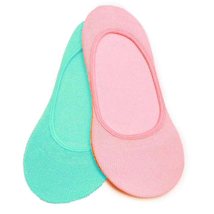 4 Pairs Women's No Show Socks Liner Low Cut Boat Ballet Footies No Slip Loafer
