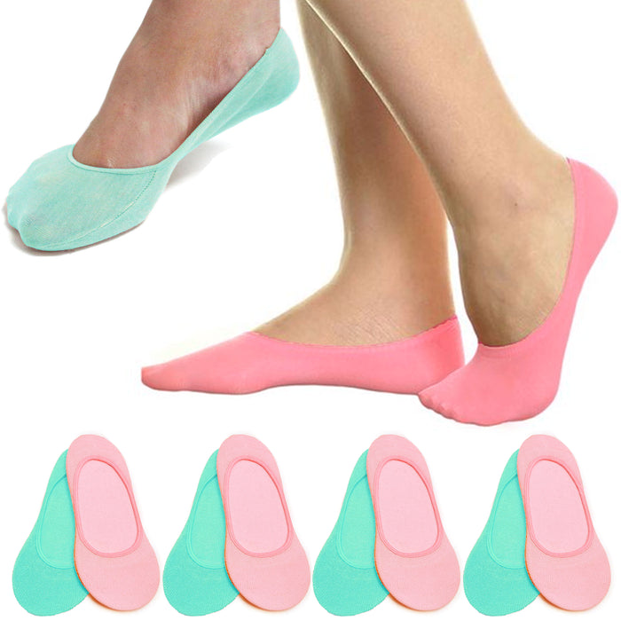8 Pairs Women's Peds Loafer Liner No Show Socks Low Cut Boat Ballet Footies