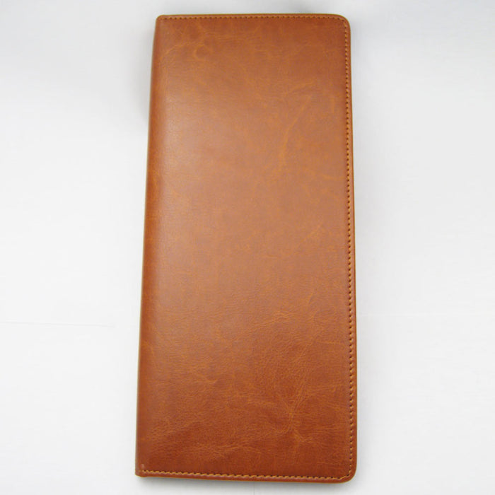 Faux Leather Business Name Credit ID 96 Card Organizer Holder Tan Book Office