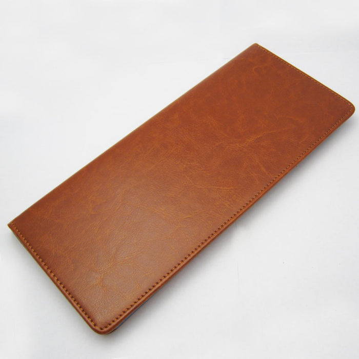 Faux Leather Business Name Credit ID 96 Card Organizer Holder Tan Book Office