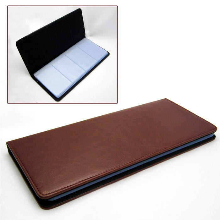 Business Card Holder Leather Travel Book 96 Count Book Style Credit Wallet Case