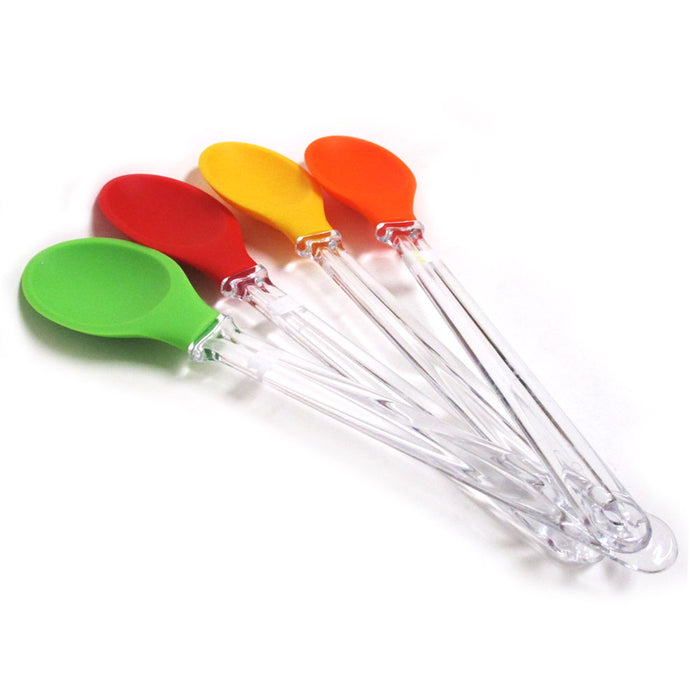 4 Silicone Spoons Baking Serving Cooking Heat Resistant Kitchen Utensils Tools