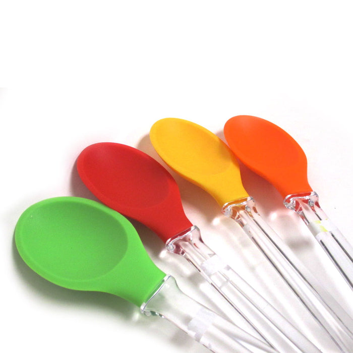 8PC Silicone Mixing Spoon Utensil Serving Cooking Baking Heat Resistant Kitchen