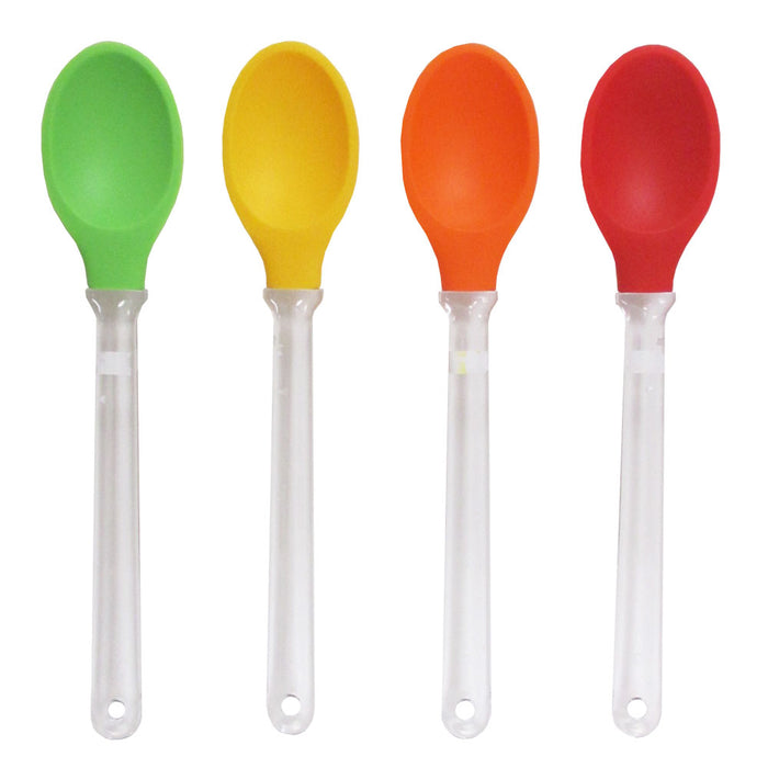 4 Silicone Spoons Baking Serving Cooking Heat Resistant Kitchen Utensils Tools