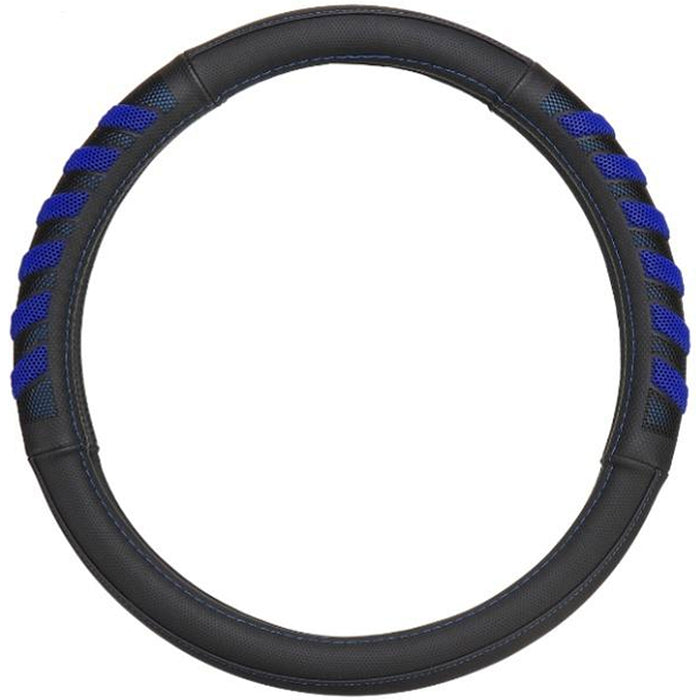 Car Steering Wheel Cover Grip Black Blue Auto Universal High Quality 14.5"-15.5"