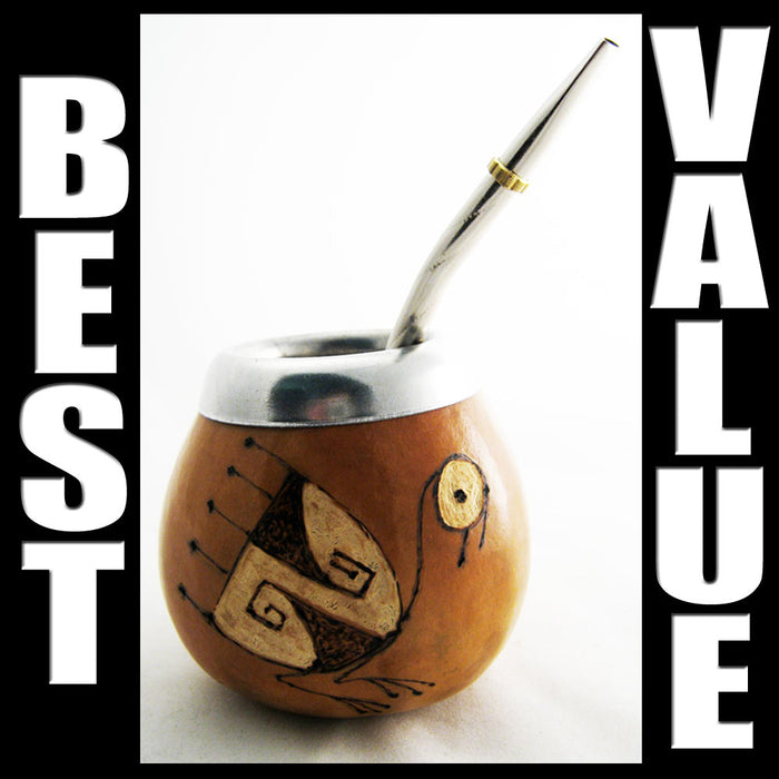 Mate Gourd Yerba Tea With Bombilla Straw Kit Argentina Drink Artisan Handmade