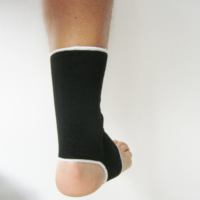 2 Ankle Support Brace Stretch Elastic Protection Arc Wrap Guard Sports Gym Black