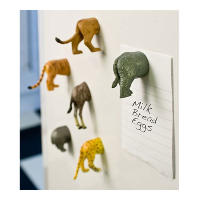 Kikkerland Safari Animal Butt Magnets 6 Set Decorative Refrigerator House Office
