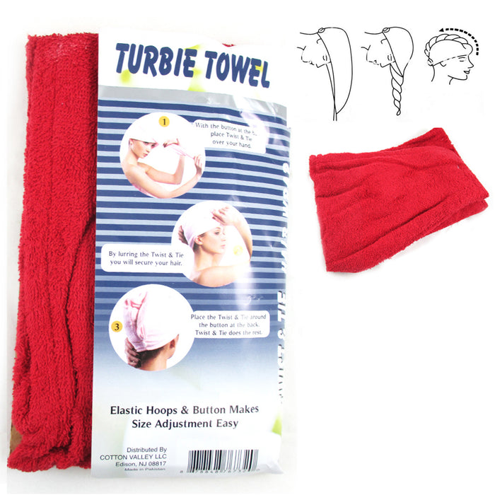 2 Pc Polyester Terry Large Hair Head Wrap Towel Spa Soft Cap Fast Dry