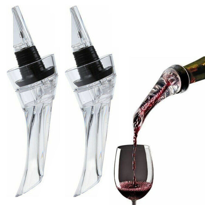 2 Pc Aerator Spout Bottle Pourer Pour Stopper Dispenser Liquor Olive Wine Oil