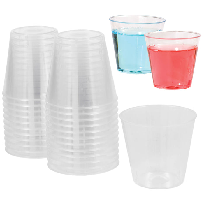 36 Ct Disposable Shot Glasses Shooter Saucer Hard Plastic 1 Oz Wedding Party Bar