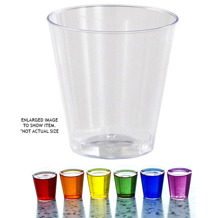 36 Ct Disposable Shot Glasses Shooter Saucer Hard Plastic 1 Oz Wedding Party Bar
