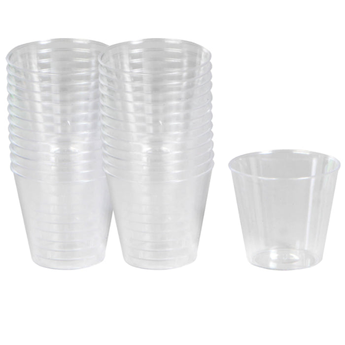 36 Ct Disposable Shot Glasses Shooter Saucer Hard Plastic 1 Oz Wedding Party Bar