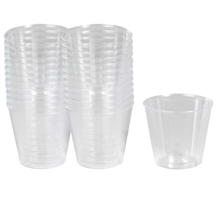 36 Ct Disposable Shot Glasses Shooter Saucer Hard Plastic 1 Oz Wedding Party Bar