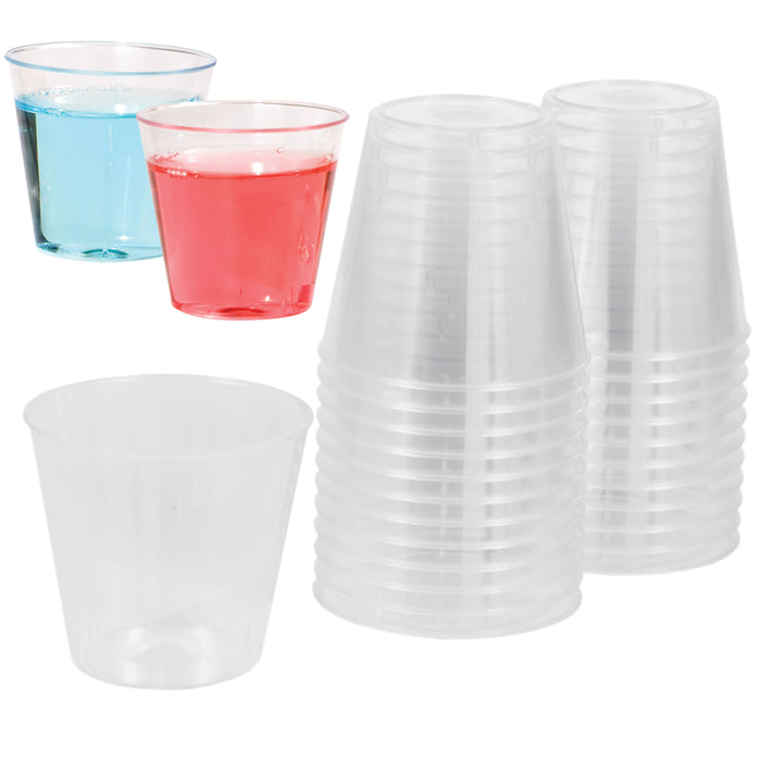 36 Ct Disposable Shot Glasses Shooter Saucer Hard Plastic 1 Oz Wedding Party Bar