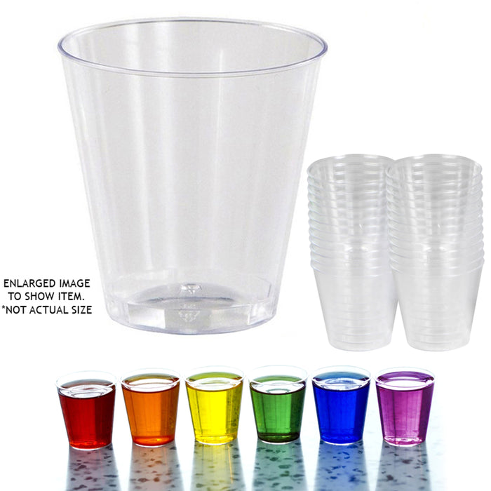 36 Ct Disposable Shot Glasses Shooter Saucer Hard Plastic 1 Oz Wedding Party Bar