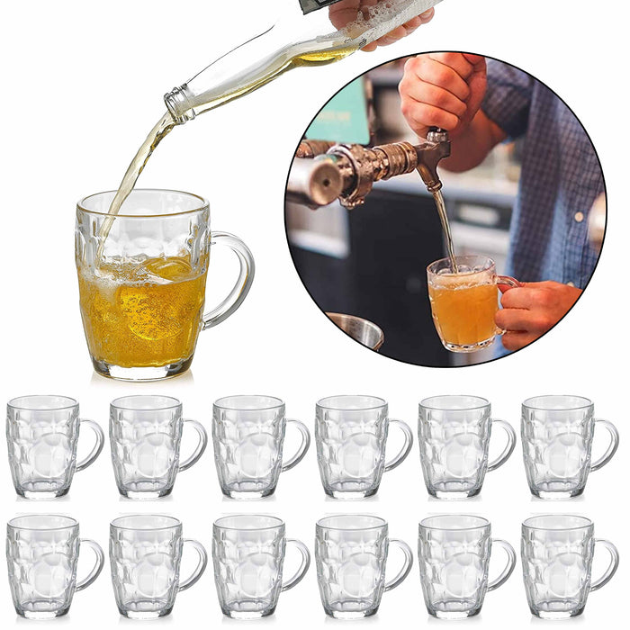 12 Pc 8.6Oz Mini Glass Beer Pilsner Drink Glasses Cups Clear Coffee Tea Beverage