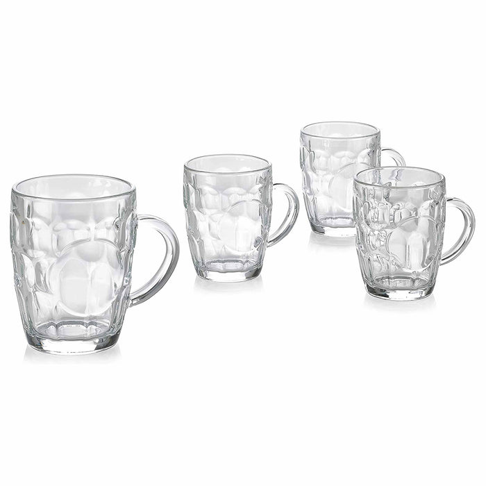 2 Pc Glass Beer Mug Pilsner Glass Cups Clear Coffee Tea Hot Cold Beverage 8.6Oz