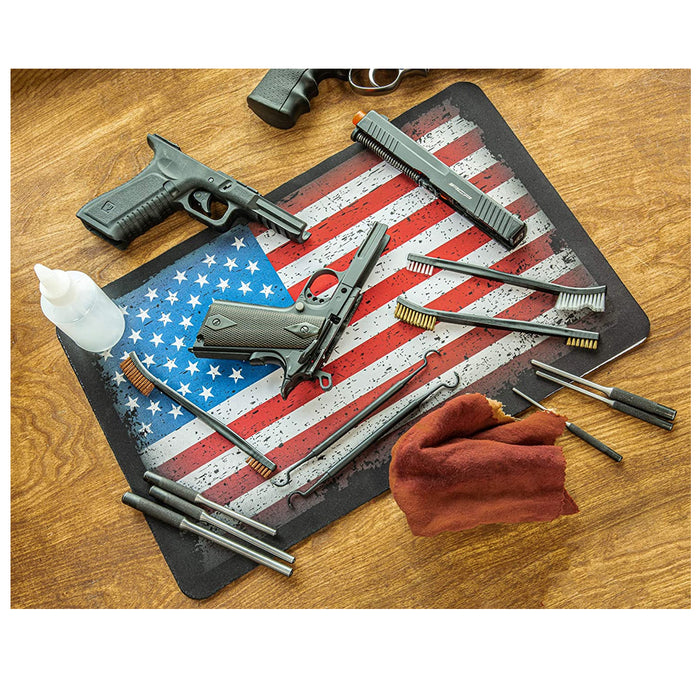 1 Non-Slip Cleaning Mat American Flag Design Gunsmith Gun Maintenance 18"X12"