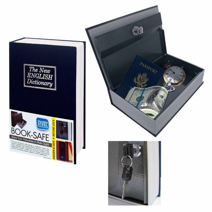 2 Dictionary Hollow Book Safe Diversion Secret Stash Booksafe Lock Key Security