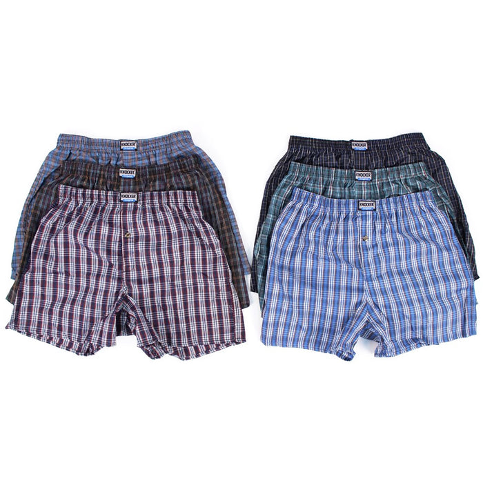 6 Mens Plaid Boxer Shorts Lot Underwear Pack Size L 38-40 Comfort Waistband New