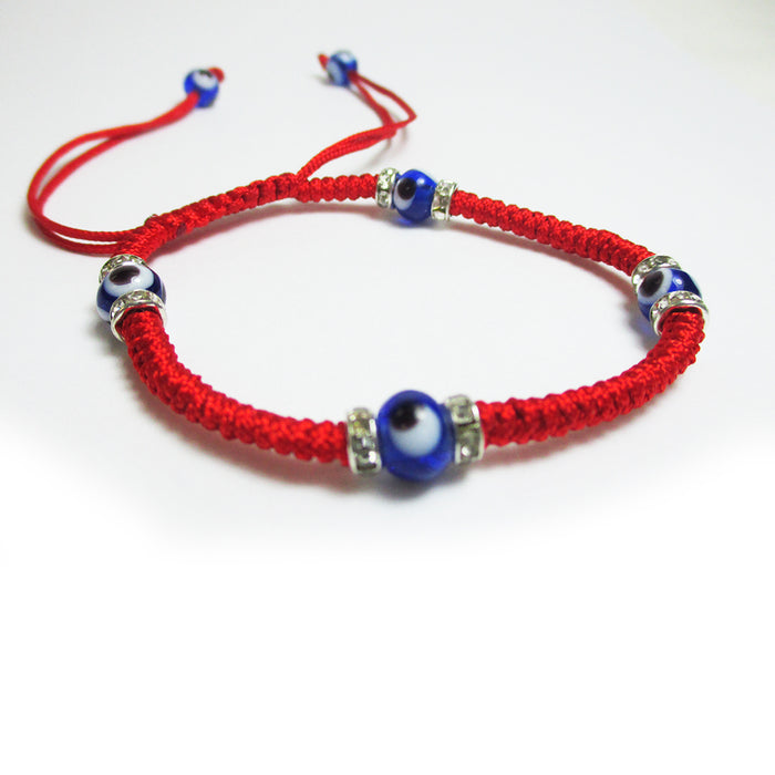 1 Red Kabbbalah Macrame Bracelet Evil Eye Bead Blue Hamsa Luck Charm Hand Adult