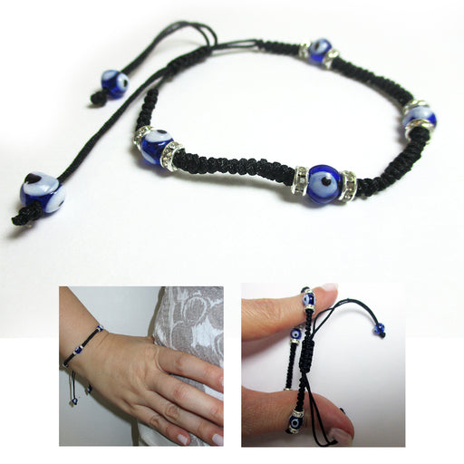 2 Evil Eye Bead Bracelets Lucky Blue Amulet Nazar Protection